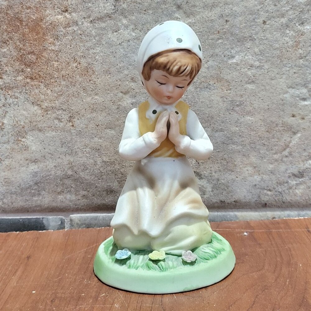Vintage Girl Kneeling and Praying Figurine